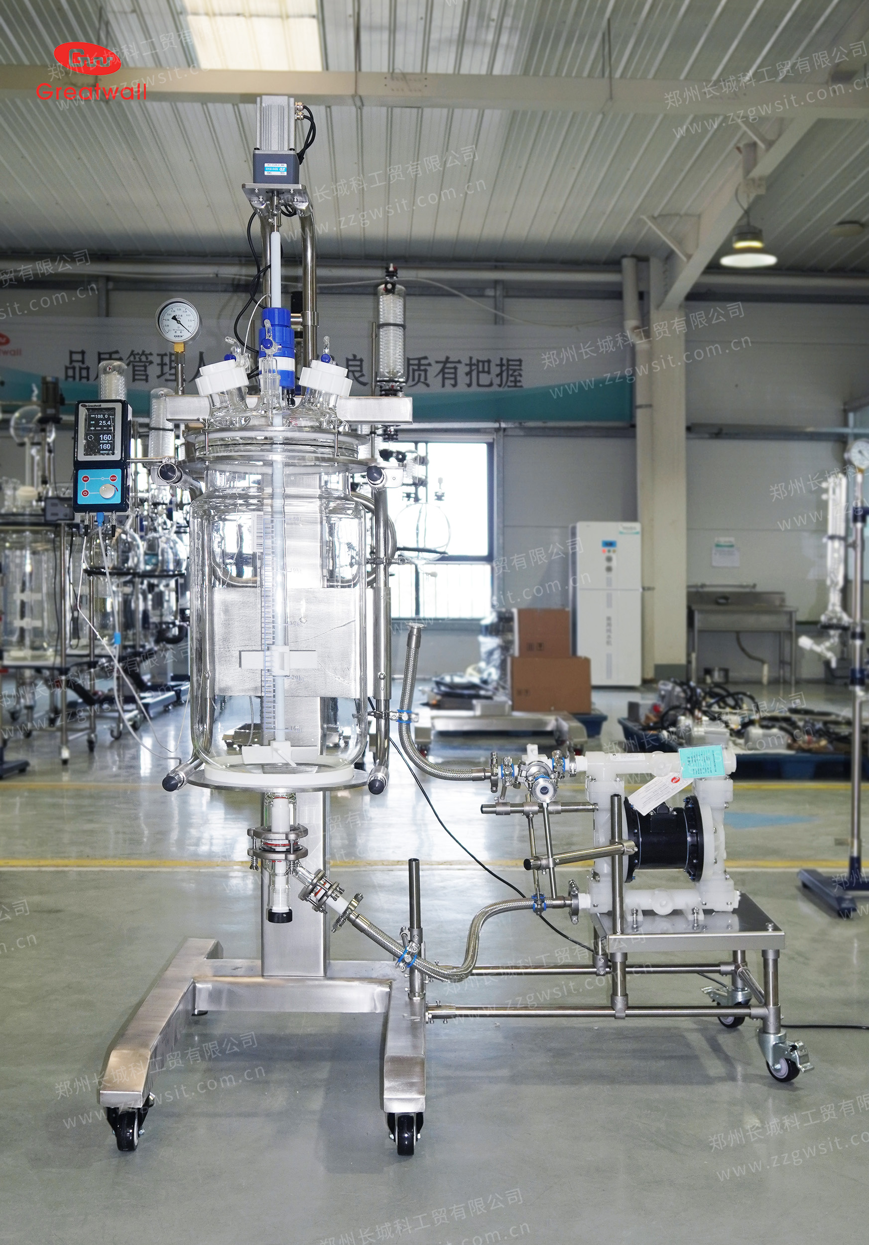 50L+20L非標(biāo)定制玻璃反應(yīng)釜：潔凈生產(chǎn)+10000mPas高粘度流場(chǎng)科研！